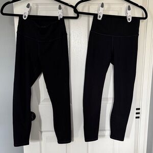 Fabletics Black Leggings powerhold 7/8 length XS- set of 2 pair